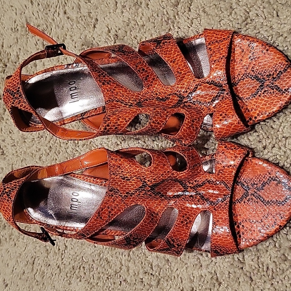 Impo Women's Snakeskin Patterned Sandals - Orange